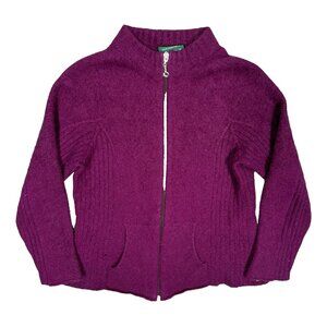 Lothlorian Luxury Possum / Merino Wool Sweater Knit Purple Zip Up Small